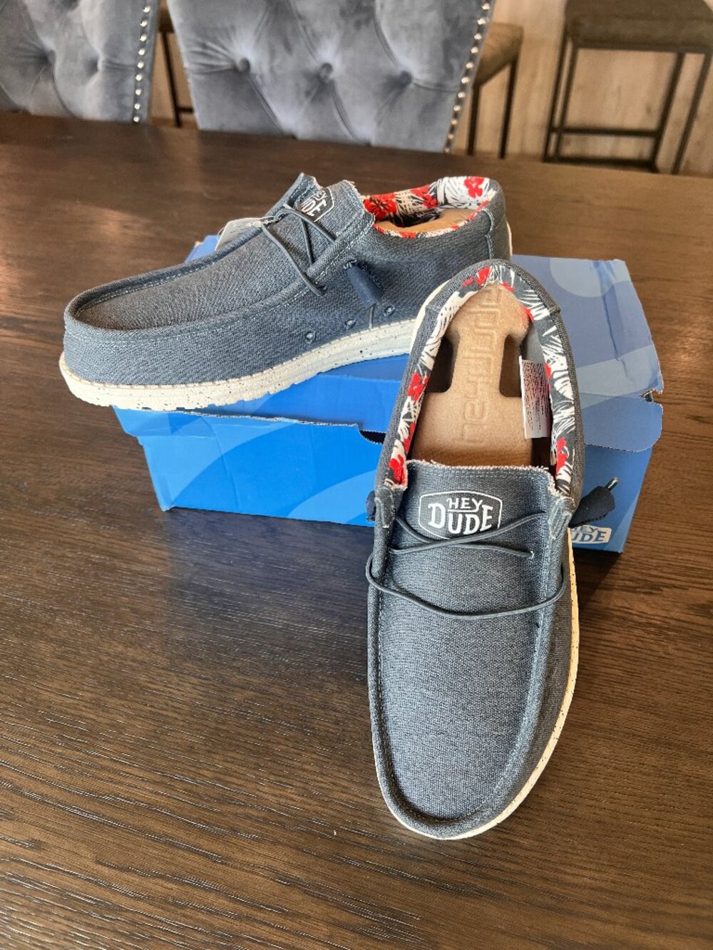 Hey Dude Wally Stretch Slip-On Shoes | Men's Size 12 | Blue | Brand New